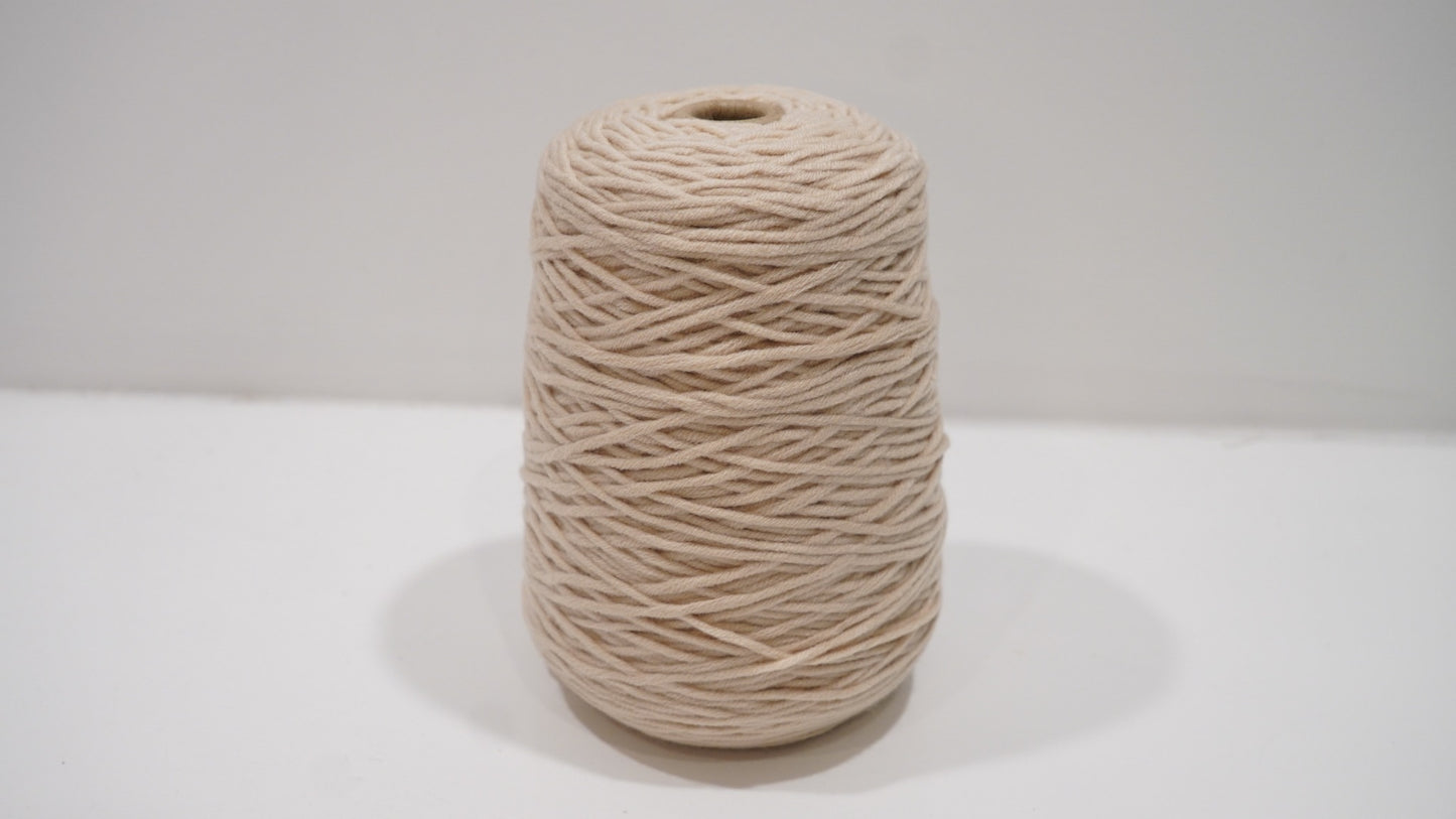 Warm beige tufting yarn single skein detail view