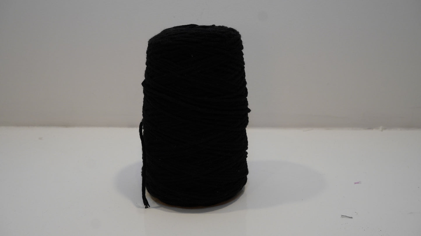 Black tufting yarn single skein front view