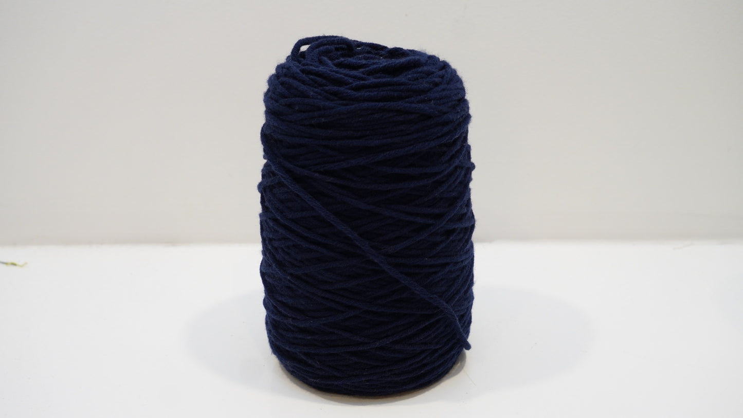 Deep navy tufting yarn single skein detail view